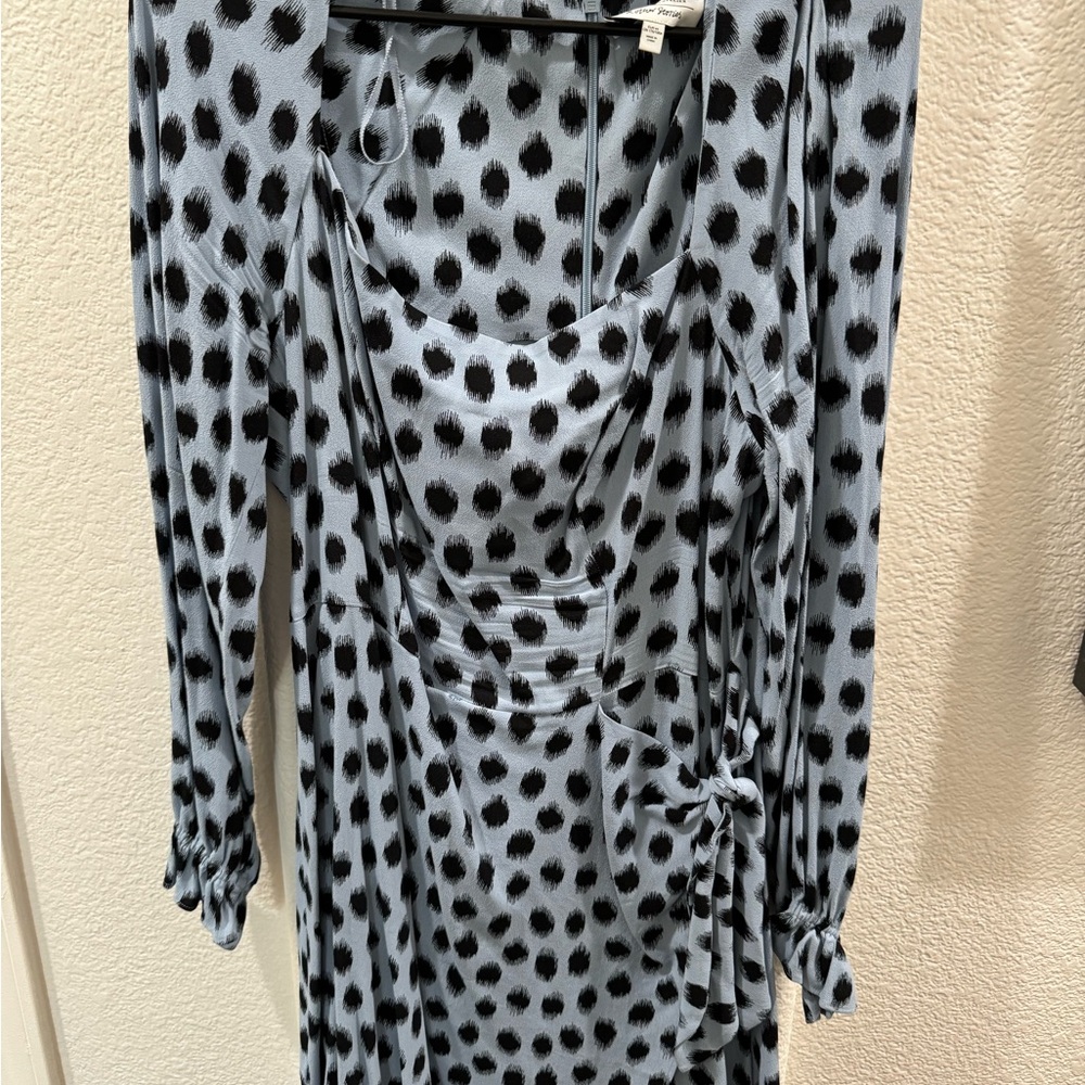 ASOS Black and Gray Polka Dot Dress